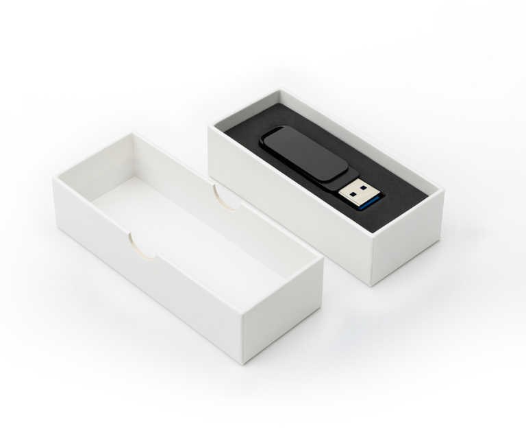 White Rectangle Gift Box Open