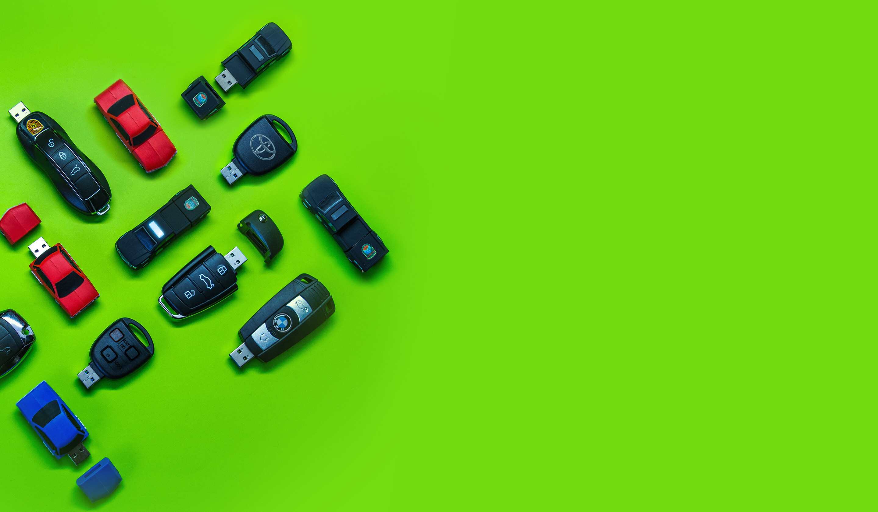 Custom automotive usb drives background