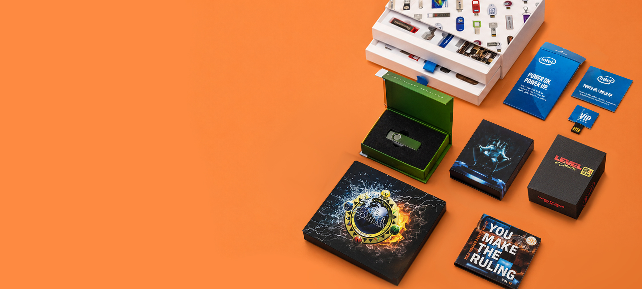 Custom usb packaging header