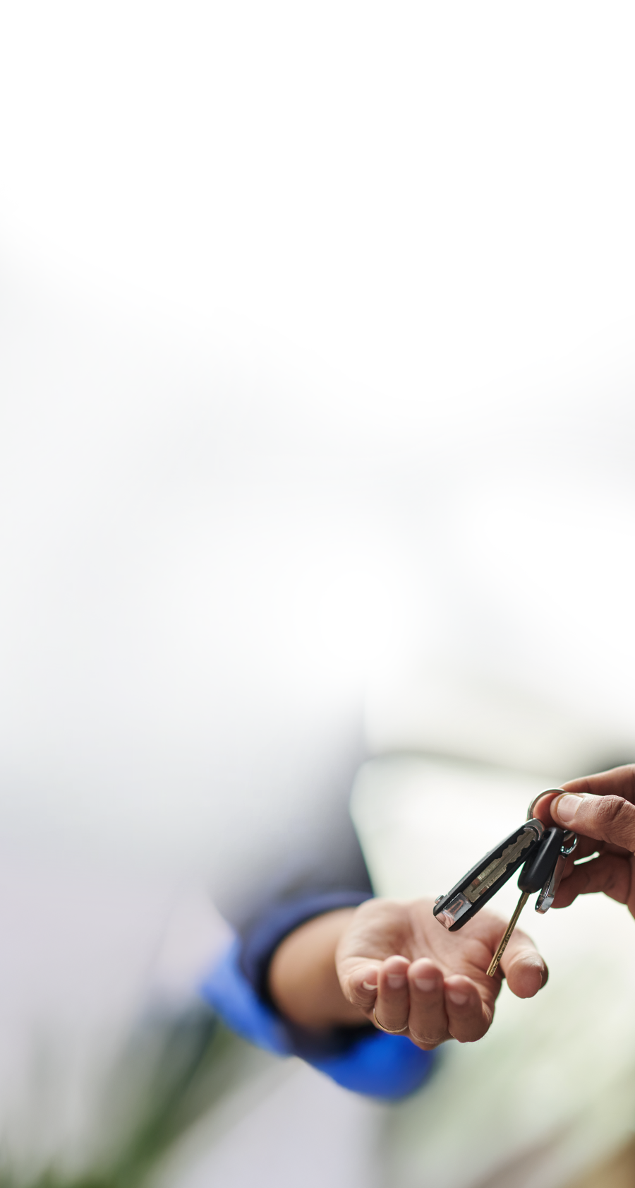 Handing car keys mobile