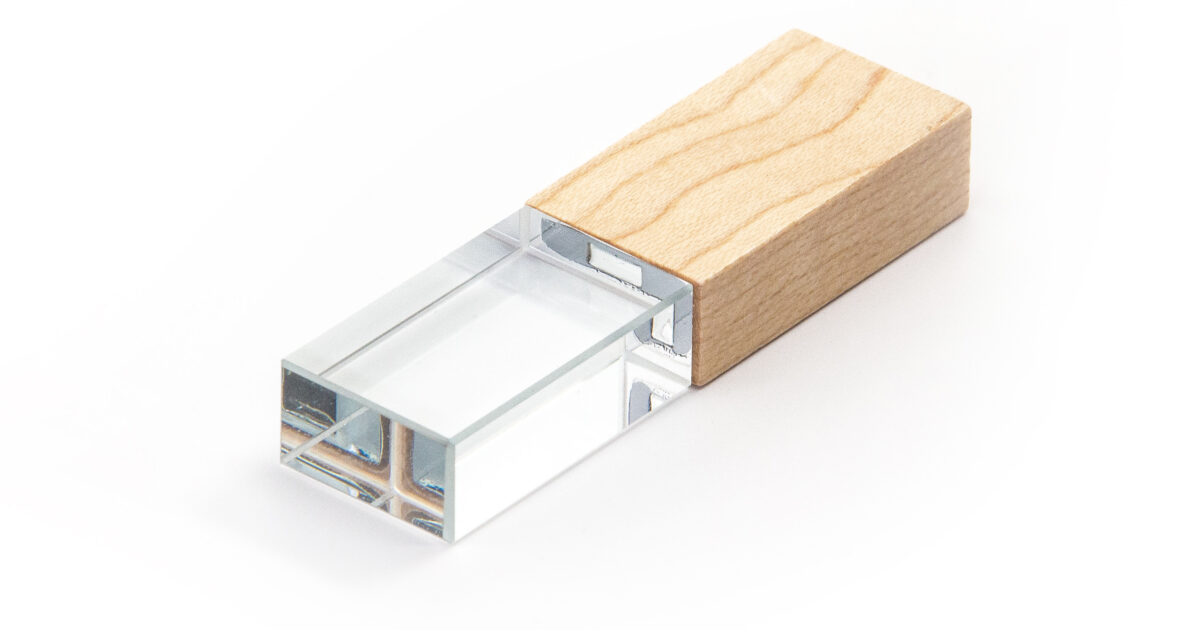 Rectangular Frame Usb LED Wood Rectangular Crystal USB Drive | EveryUSB.com