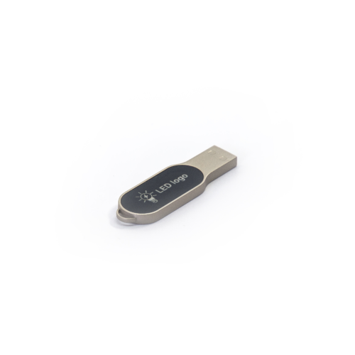 LED Oval Metal Stick USB Drive
