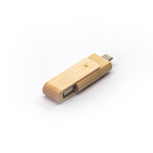 OTG Type C Wooden Swivel USB Drive