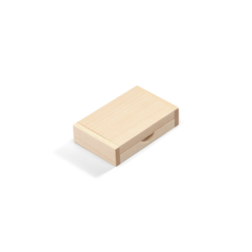 Hinged Rectangular Wooden USB Box Maple