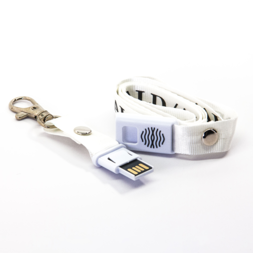 Low Profile Lanyard USB Drive White