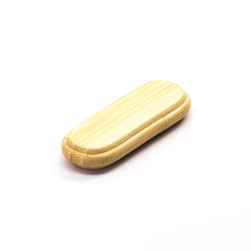 Beveled Oval USB Drive Wood