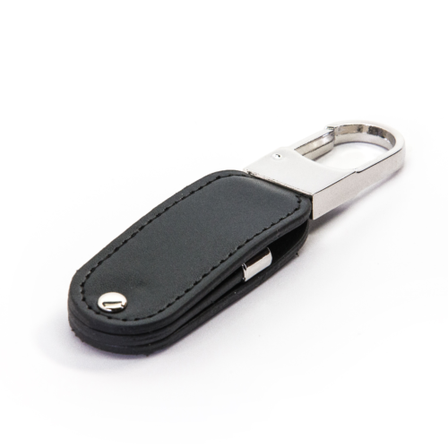 Leather Swivel USB Drive Black