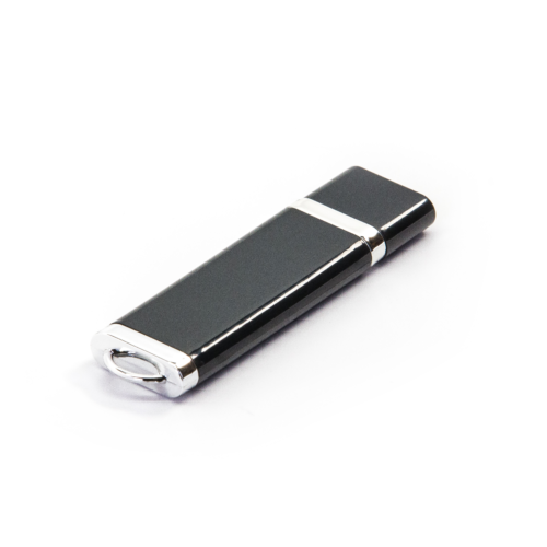 Chrome Trimmed USB Drive Black
