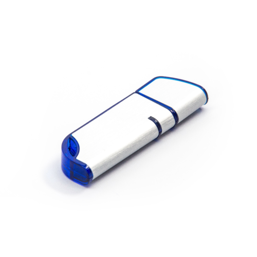 Brushed Metal Keyloop USB Drive Blue