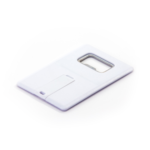Bottle Opener Business Card USB Drive White