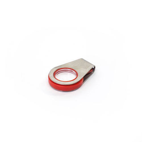 Clear Acrylic Roun Mini Swivel USB Drive Red