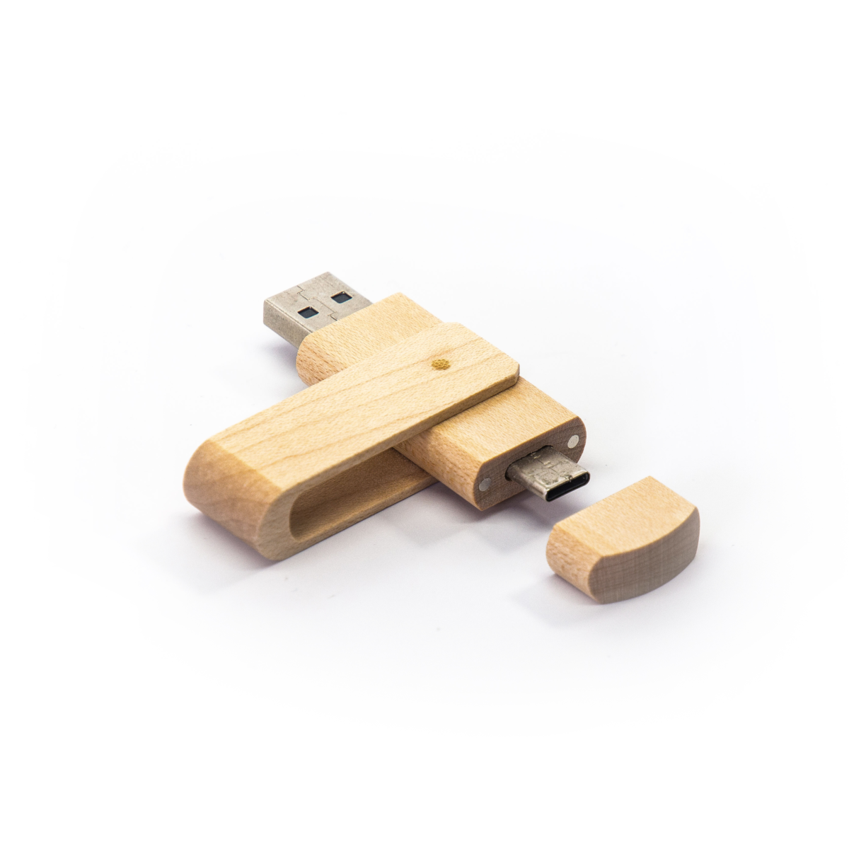 OTG Type C Wooden Swivel USB C Drive