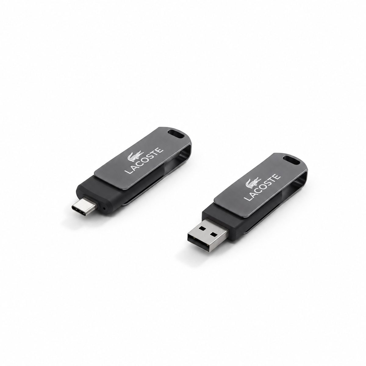 OTG Type C Metal Swivel 2 Drive Black Open