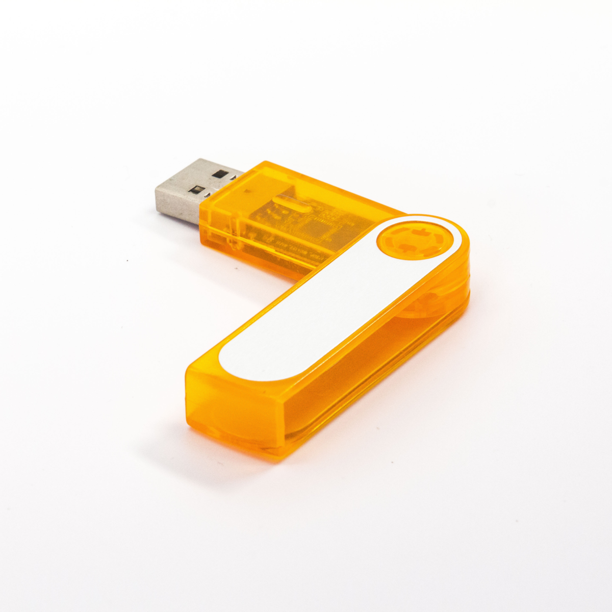 Translucent Swivel USB Drive Yellow