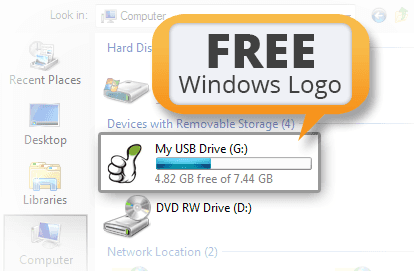 Free Windows Logo with every Custom Flash Drive Order